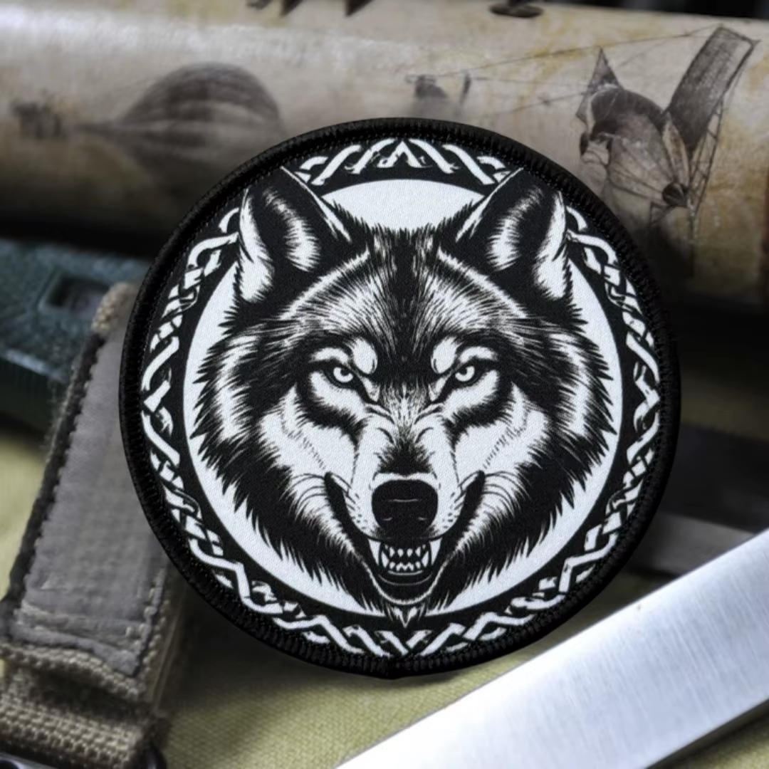 Parche Moral Chevron Lobo Táctico Gancho y Bucle para Ropa o Mochila - imagen 3