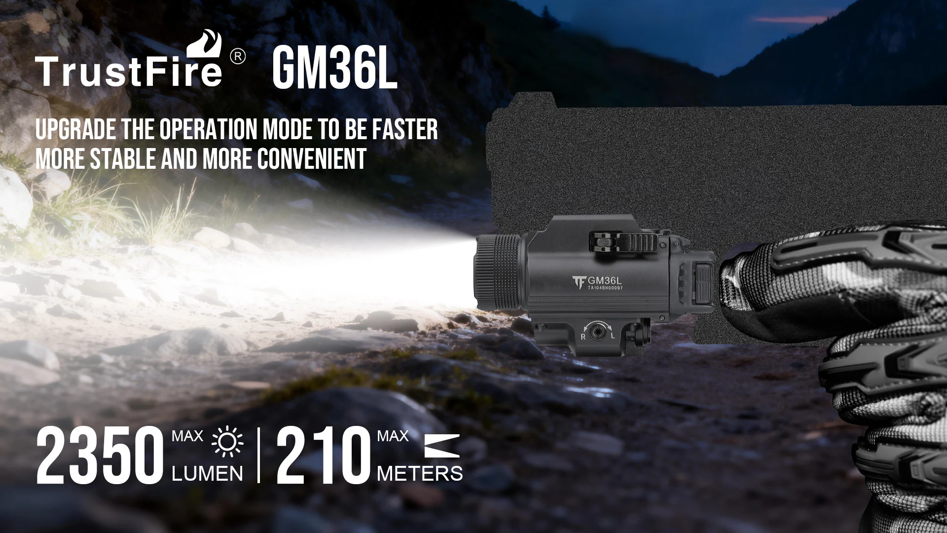 Linterna táctica GM36L montada en riel