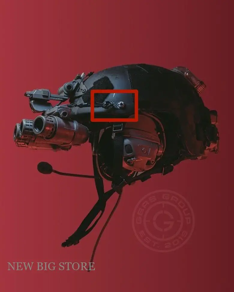 Casco NVG táctico con cable fijo elástico anticaída antipérdida - imagen 3
