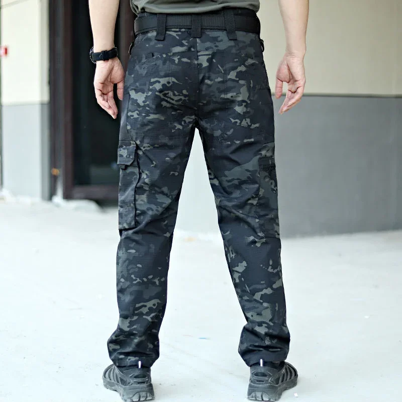 Pantalones tácticos cargo multibolsillo camuflaje resistente - imagen 2