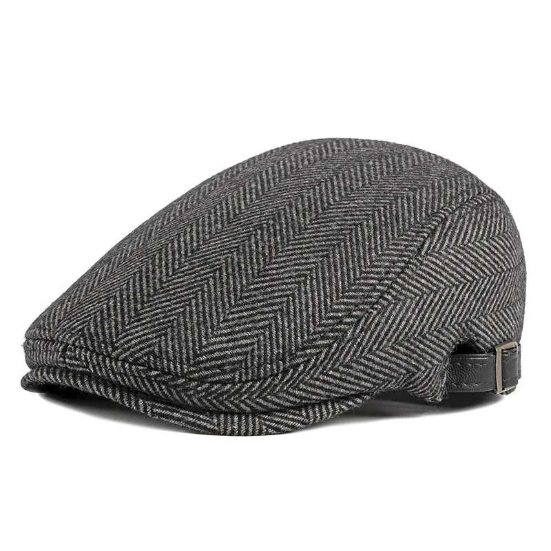Gorra estilo Newsboy en sargaespiga para invierno