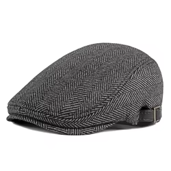 Gorra estilo Newsboy en sargaespiga para invierno