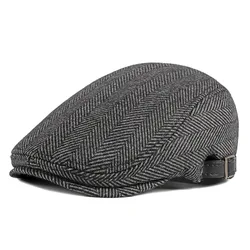 Gorra estilo Newsboy en sargaespiga para invierno