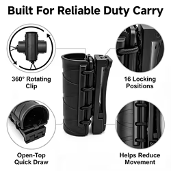 Funda táctica de linterna MOLLE giratoria 360°