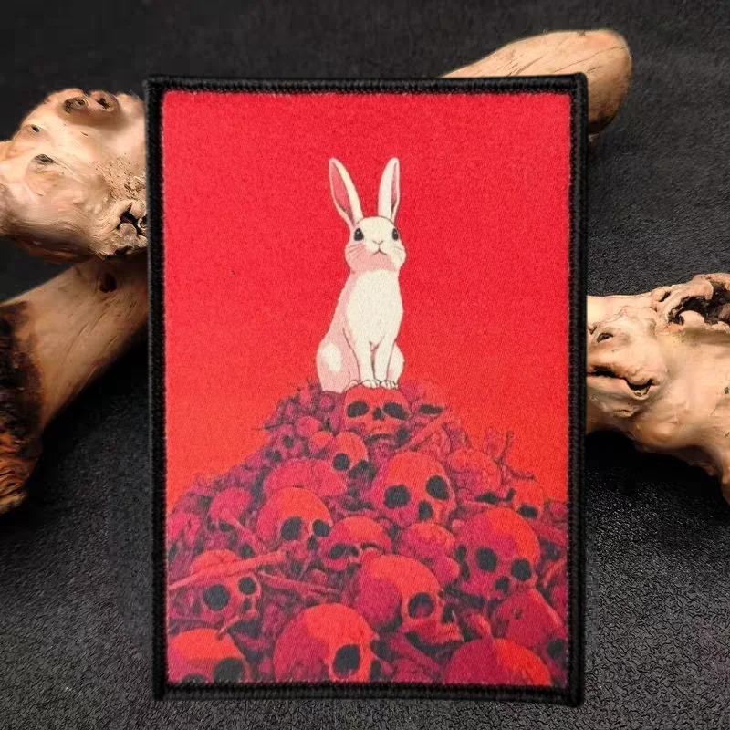 Parche estampado calavera de conejo – Insignia moral para ropa - imagen 5