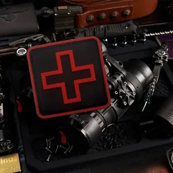 Parche médico táctico PVC 3D cruz roja