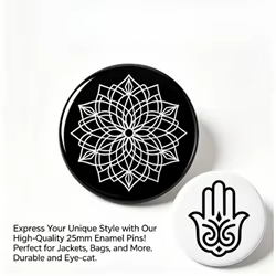 Broche de solapa mandala Hamsa mano bohemio espiritual para chaqueta