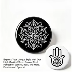 Broche de solapa mandala Hamsa mano bohemio espiritual para chaqueta