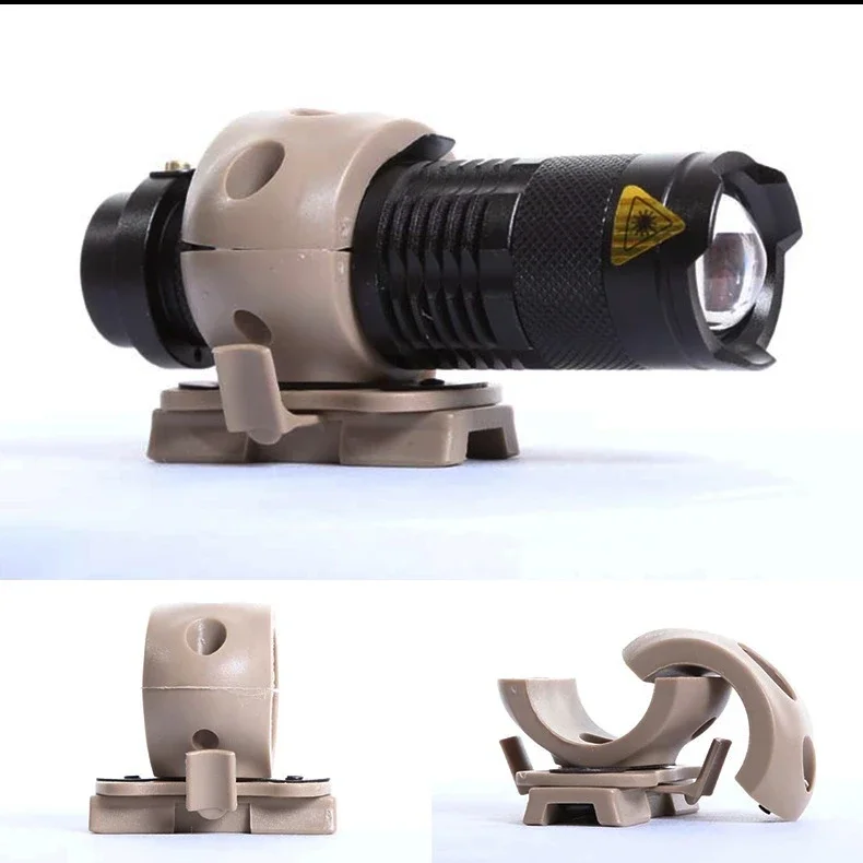 Linterna táctica para casco con luz estroboscópica y clip - imagen 4