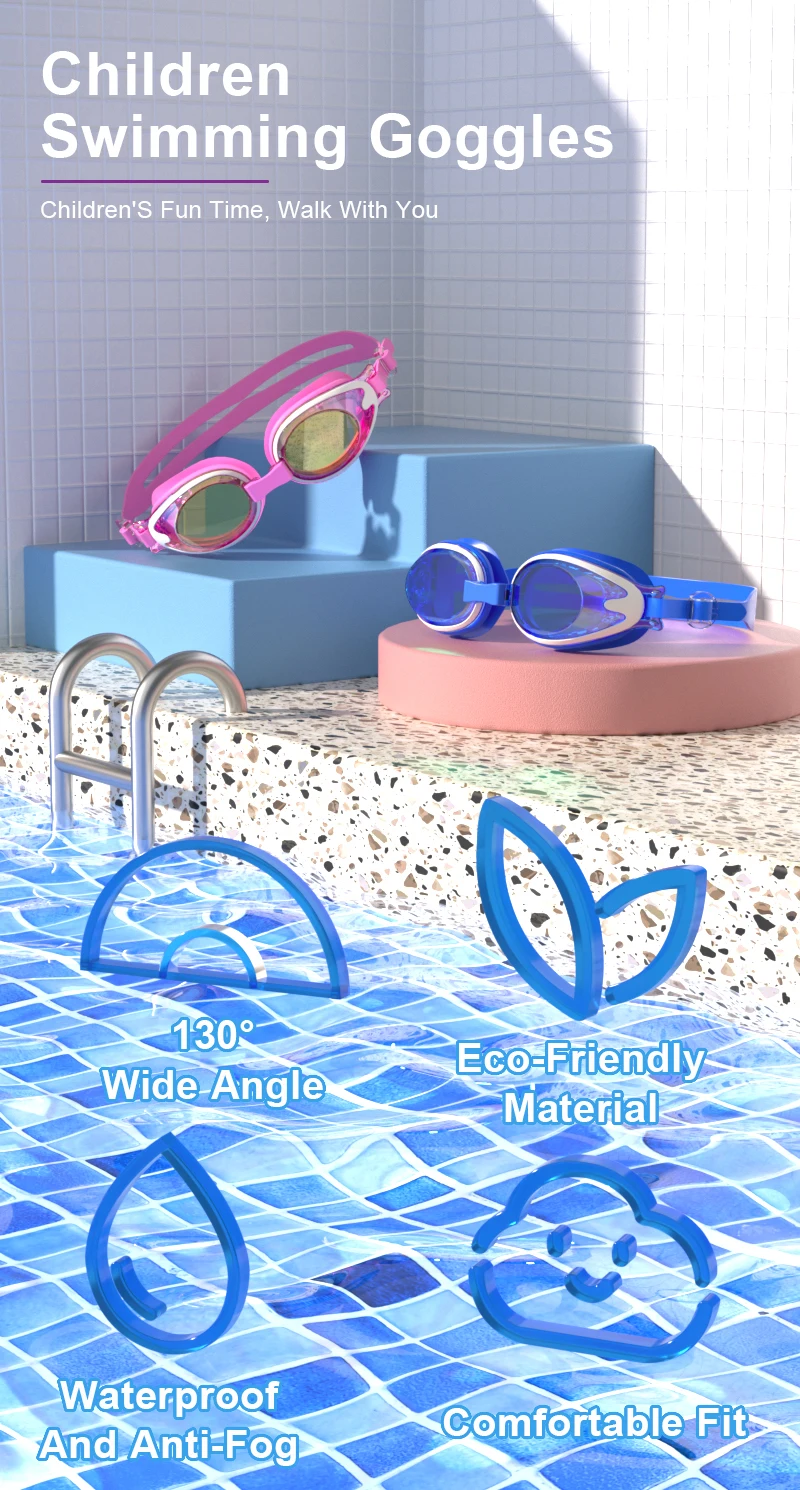 Gafas de natación infantiles con lente antivaho y protección Anti-UV
