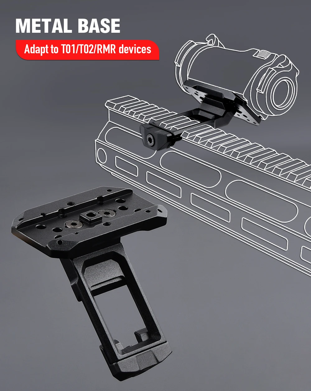 Montura offset de aluminio para riel Picatinny