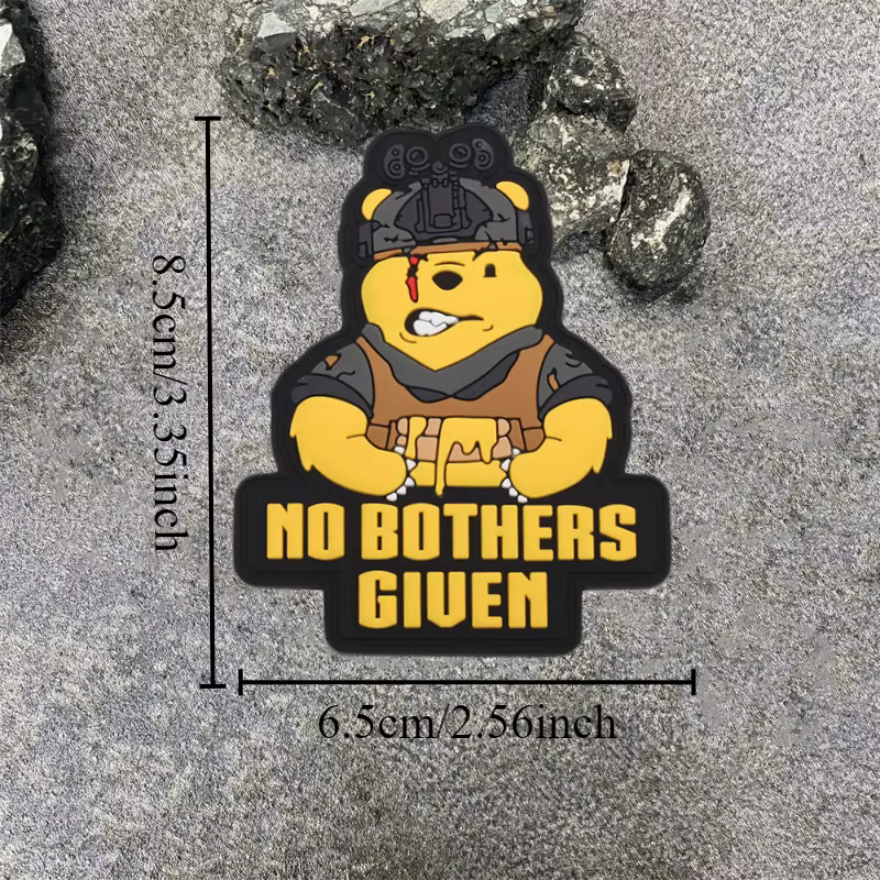 NO BOTHERS GIUEN brazalete táctico oso PVC – Velcro para mochila - imagen 3