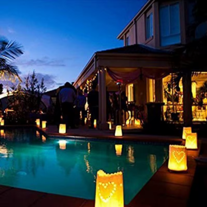 Luminarias de papel portavelas para bodas y fiestas al aire libre - imagen 5