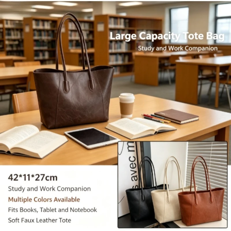 Maillard bolso tote de lona retro para mujer, gran capacidad - imagen 3