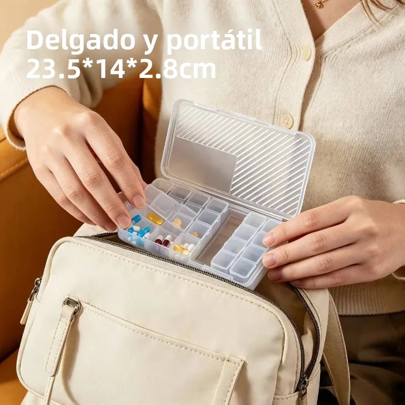 Pastillero portátil con compartimentos para medicamentos - imagen 5