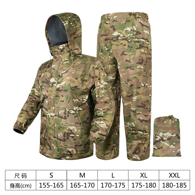 Traje impermeable caza ligero chaqueta y pantalón con cinturón - imagen 2