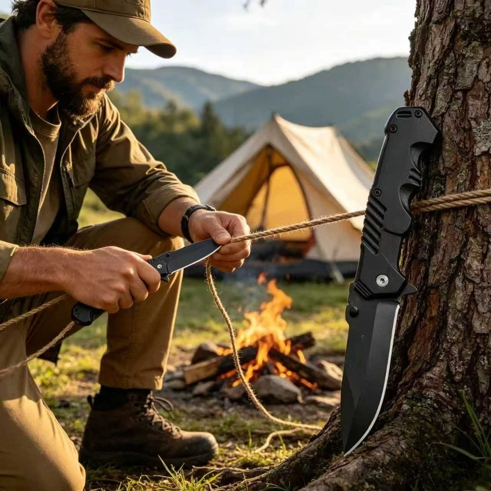 Cuchillo de bolsillo multiusos acero inoxidable para camping - imagen 5
