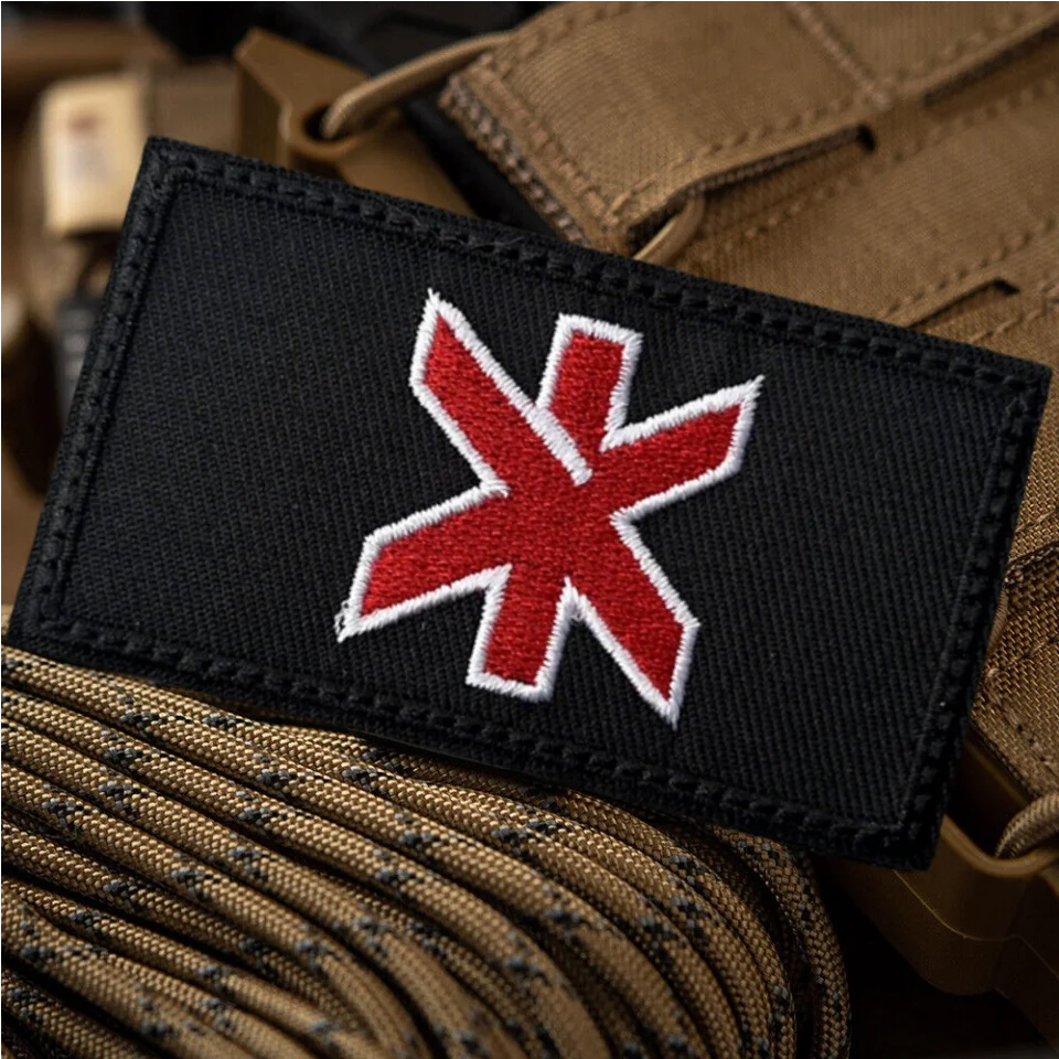 Insignia táctica del equipo Punk Trauma, parche bordado de gancho y bucle