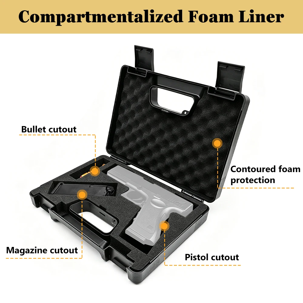 Estuche rígido táctico para pistola con espuma protectora - imagen 2