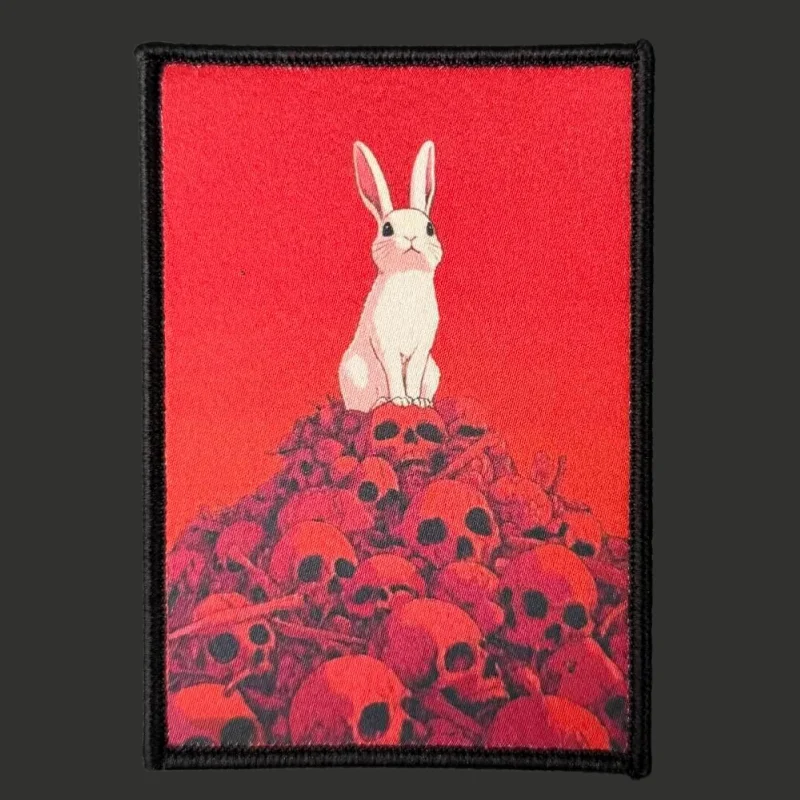 Parche táctico calavera de conejo con velcro gancho y bucle - imagen 2