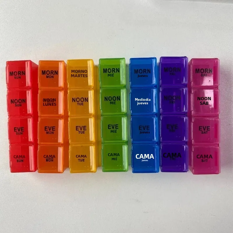 Pastillero organizador de pastillas de plástico PP con compartimentos - imagen 2