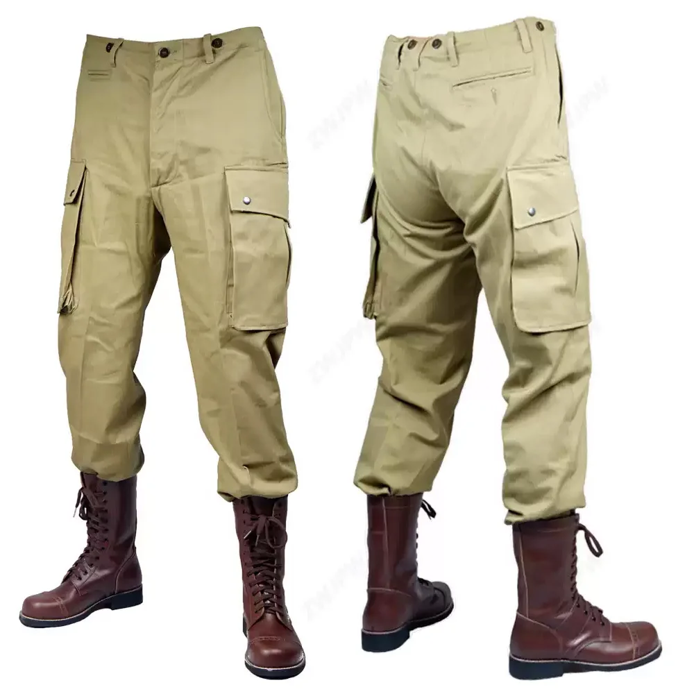 Pantalones paracaidista M42 cargo khaki – Réplica vintage Segunda Guerra - imagen 2