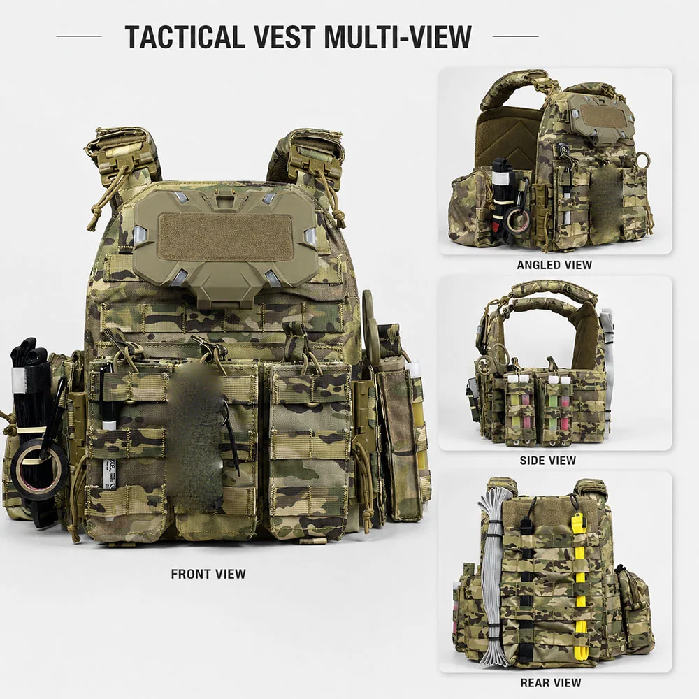 Chaleco Táctico Liberación Rápida con Casco FAST para Airsoft y CS - imagen 3