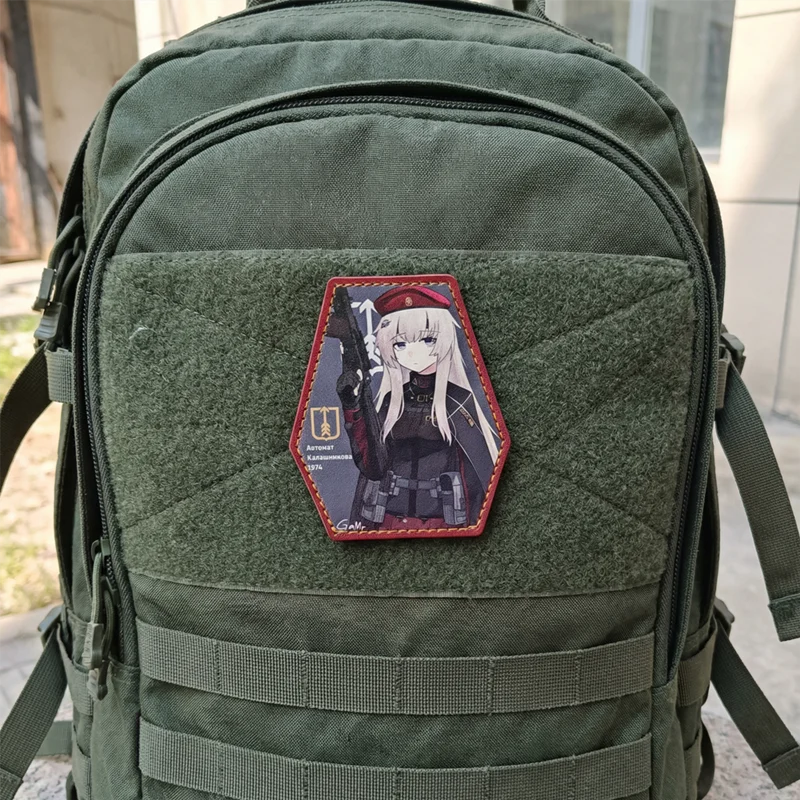 Parche táctico AK74M Girls' Frontline cuero PU estampado caliente UV - imagen 3
