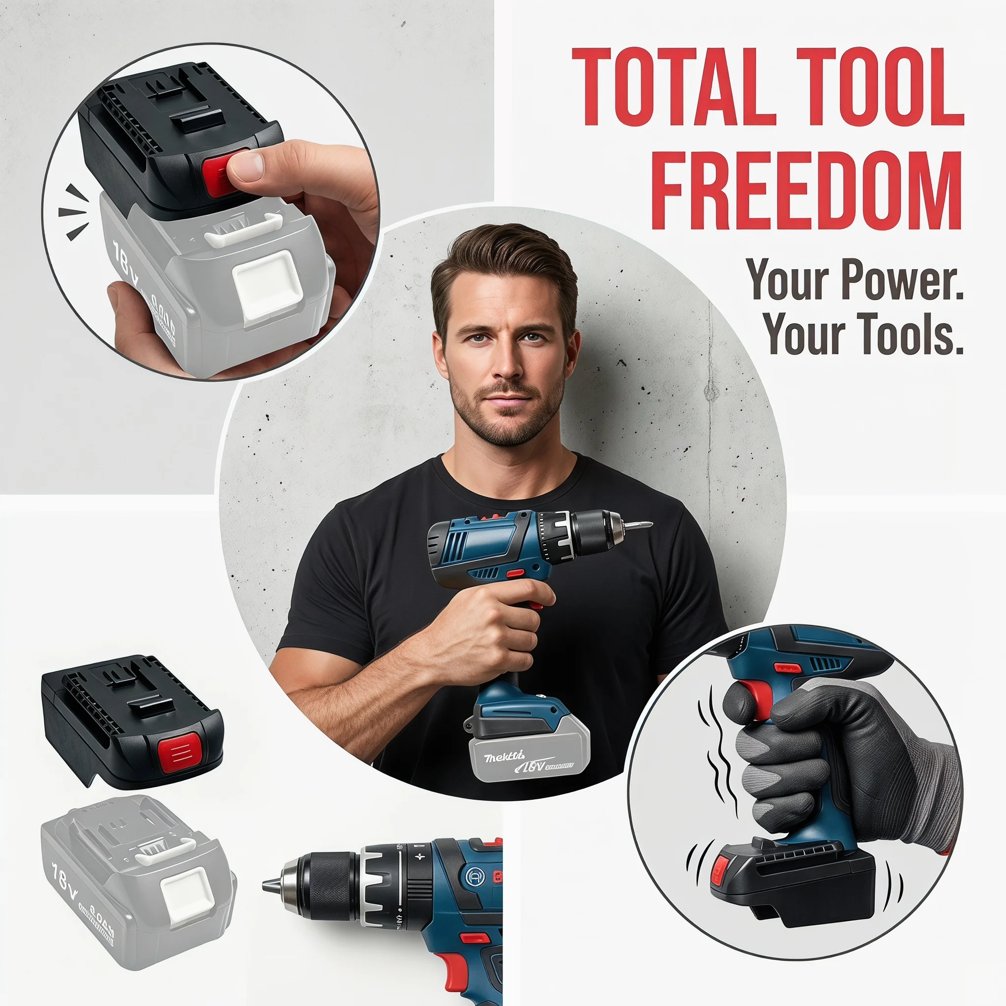 Adaptador de batería Makita a herramientas Bosch iones de litio - imagen 5