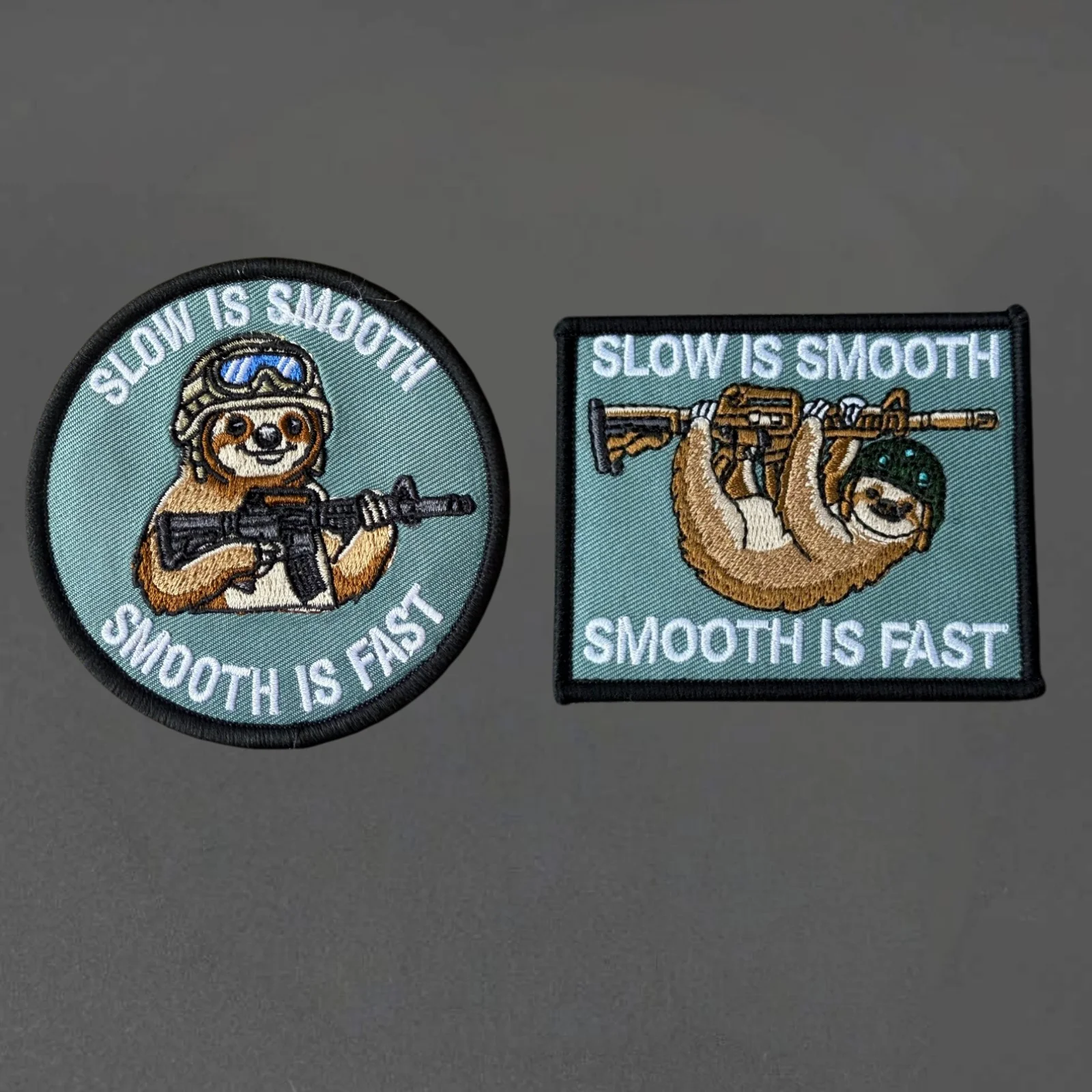 Parche bordado táctico con gancho y bucle Slow Smooth Fast - imagen 4