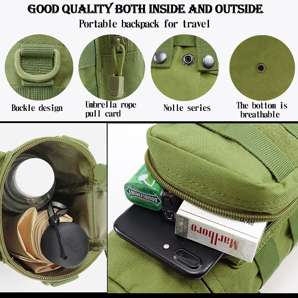 Bolsa hidratación táctica MOLLE portabotellas – Correa regulable - imagen 4
