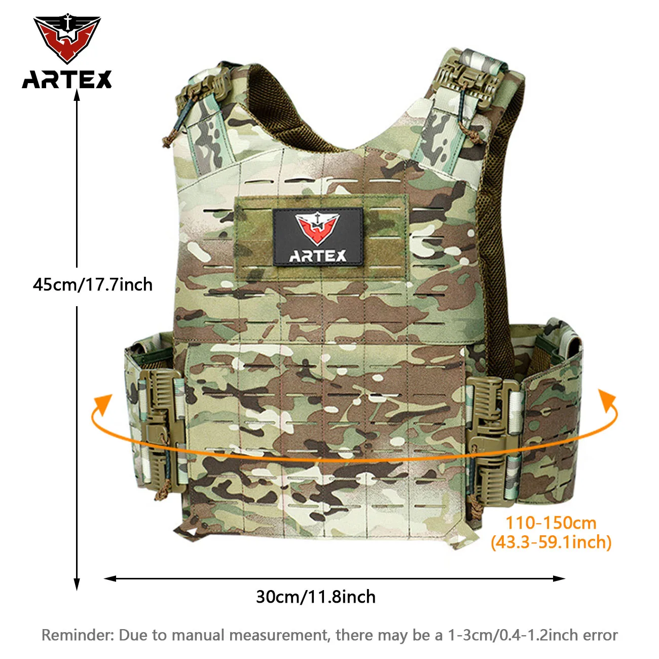 Artex chaleco MOLLE sistema expansión láser liberación rápida - imagen 3