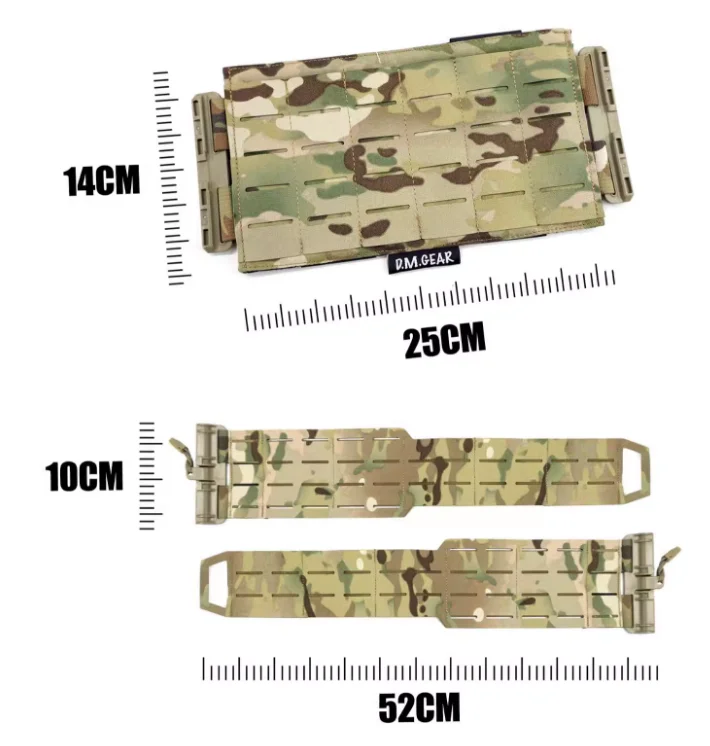 Vista del kit MOLLE y diseño del chaleco