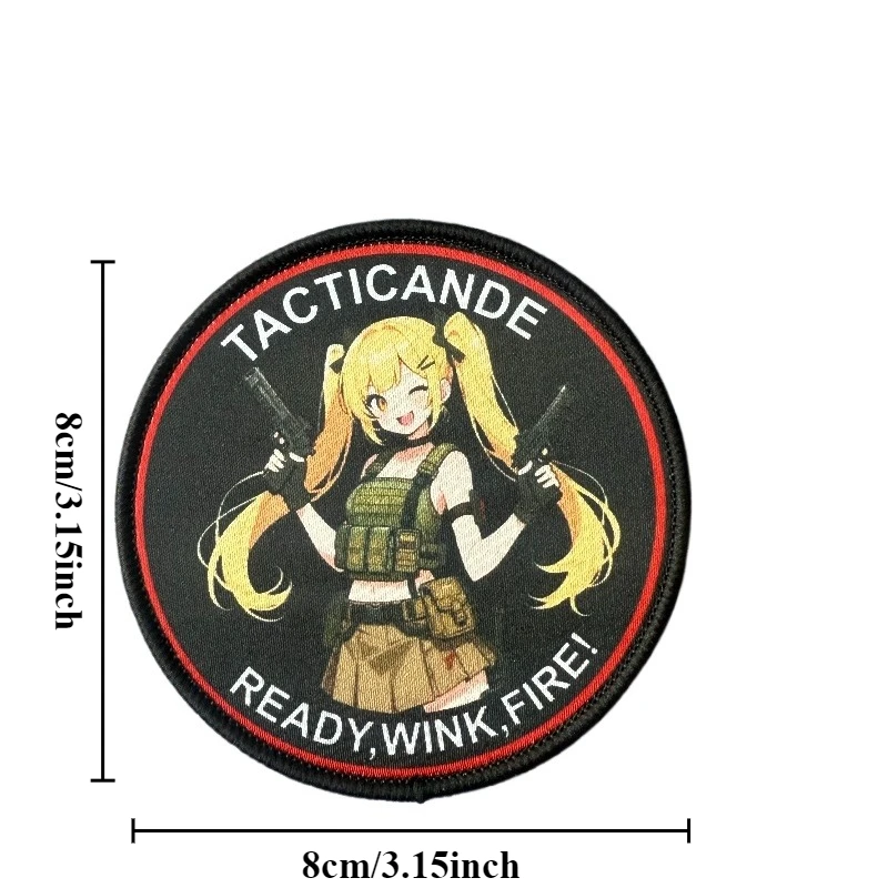 Parche táctico anime con velcro, chica rubia de dos colas mochila - imagen 2