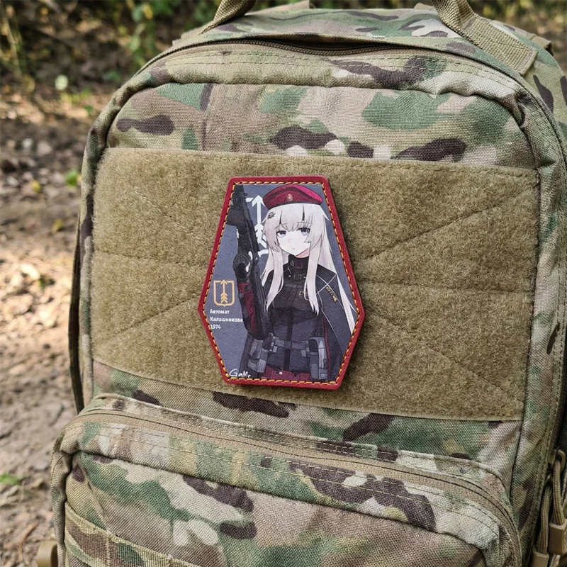 Parche táctico AK74M Girls' Frontline cuero PU estampado caliente UV - imagen 2
