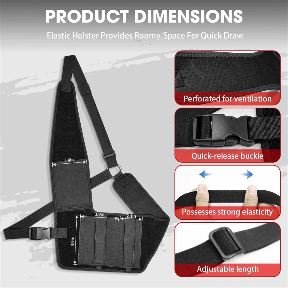 Funda táctica oculta ajustable para pistola de hombro y pecho - imagen 4