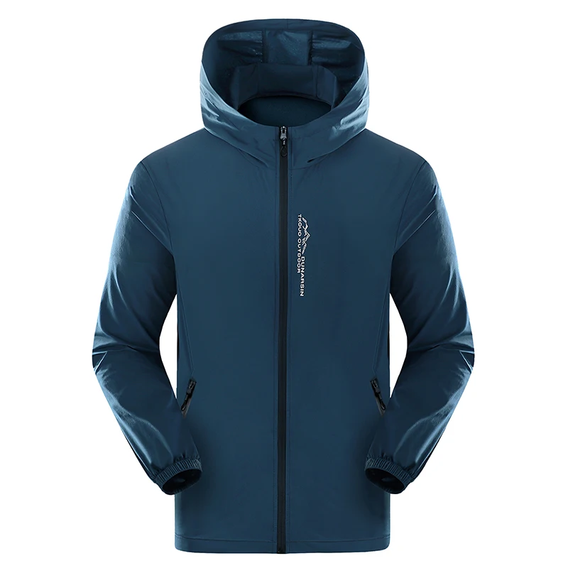 Chaqueta con capucha para hombre UPF50+ ligera y secado rápido