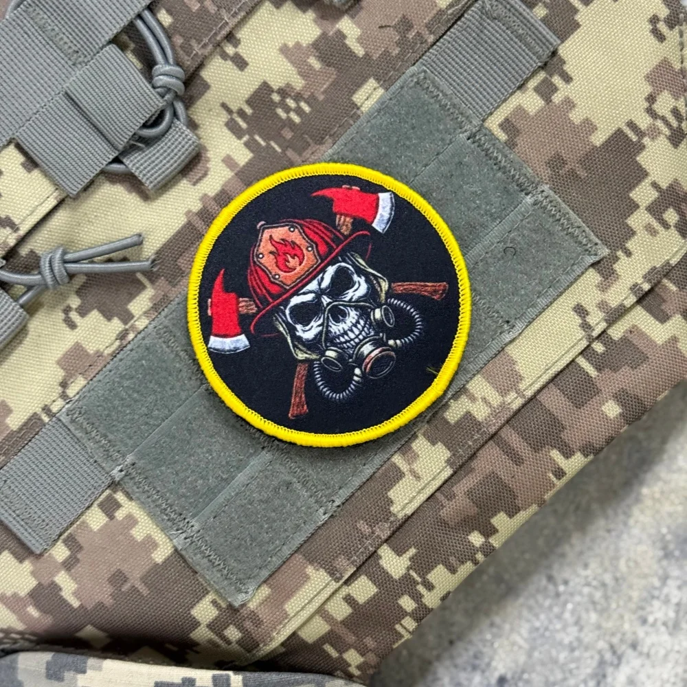 Parche táctico calavera bombero moral – Velcro gancho y bucle - imagen 4