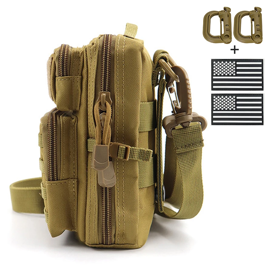 Bolso táctico cruzado exterior con correas MOLLE para insignias - imagen 3