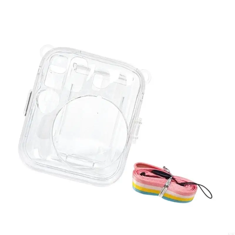 Carcasa transparente con recortes para botones y puertos