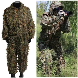 Traje Ghillie de camuflaje para caza con capucha y pantalón