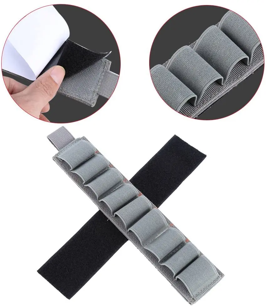 Porta cartuchos táctico con gancho y bucle para culata de escopeta
