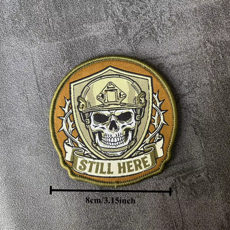 Parche táctico velcro gancho y bucle calavera moral militar - imagen 5
