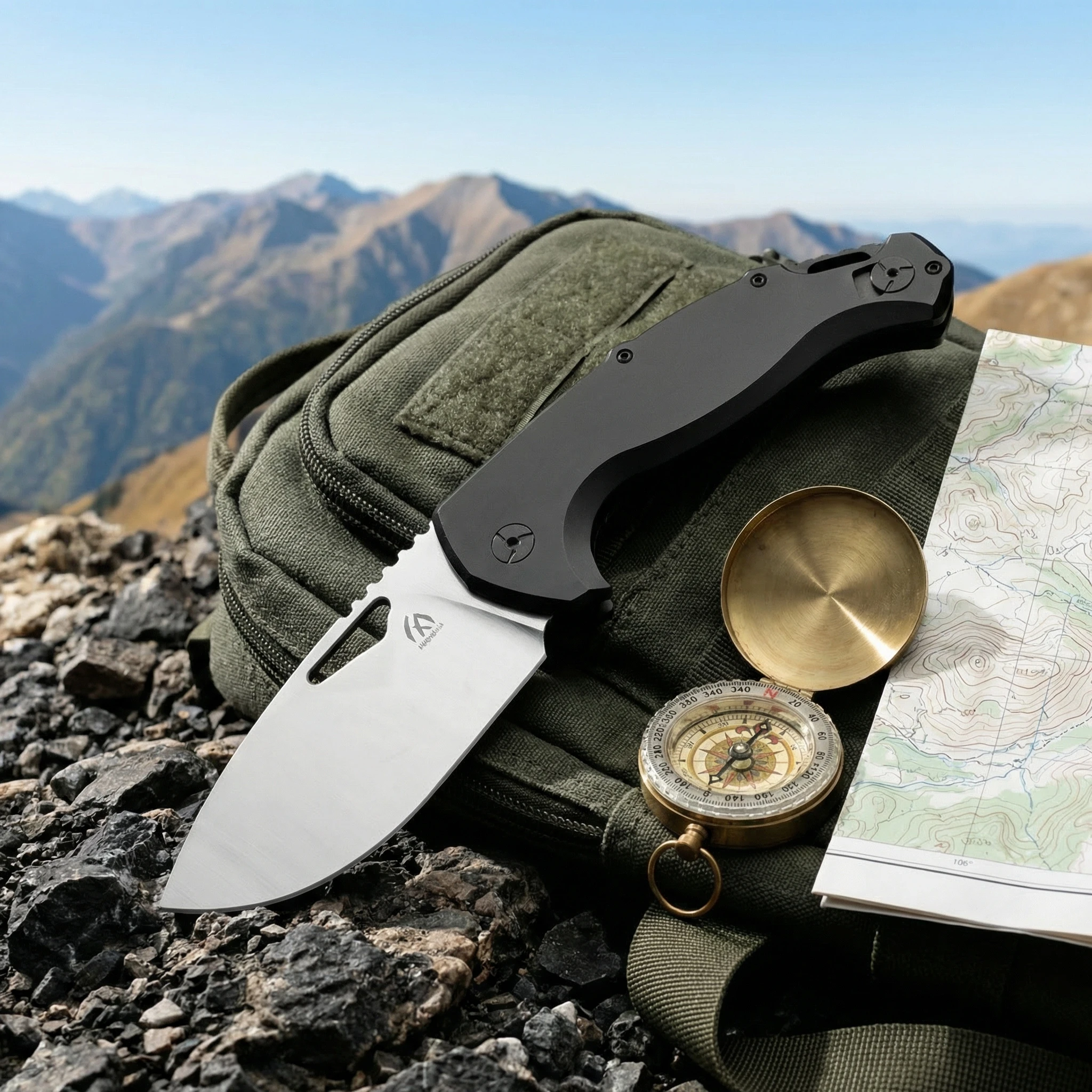 Cuchillo plegable táctico de emergencia para senderismo y camping - imagen 2