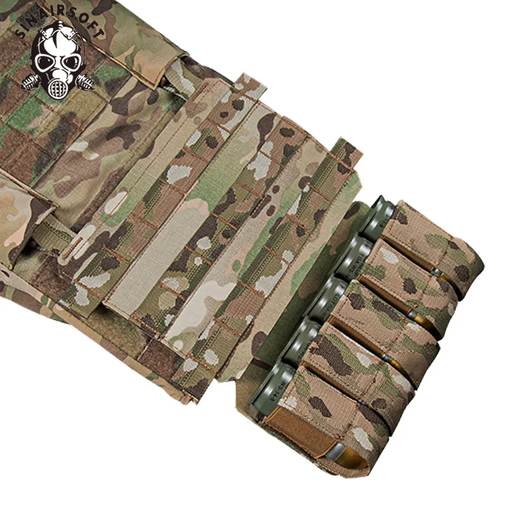Bolsa M203 de SINAIRSOFT montada en pechera táctica con configuración completa