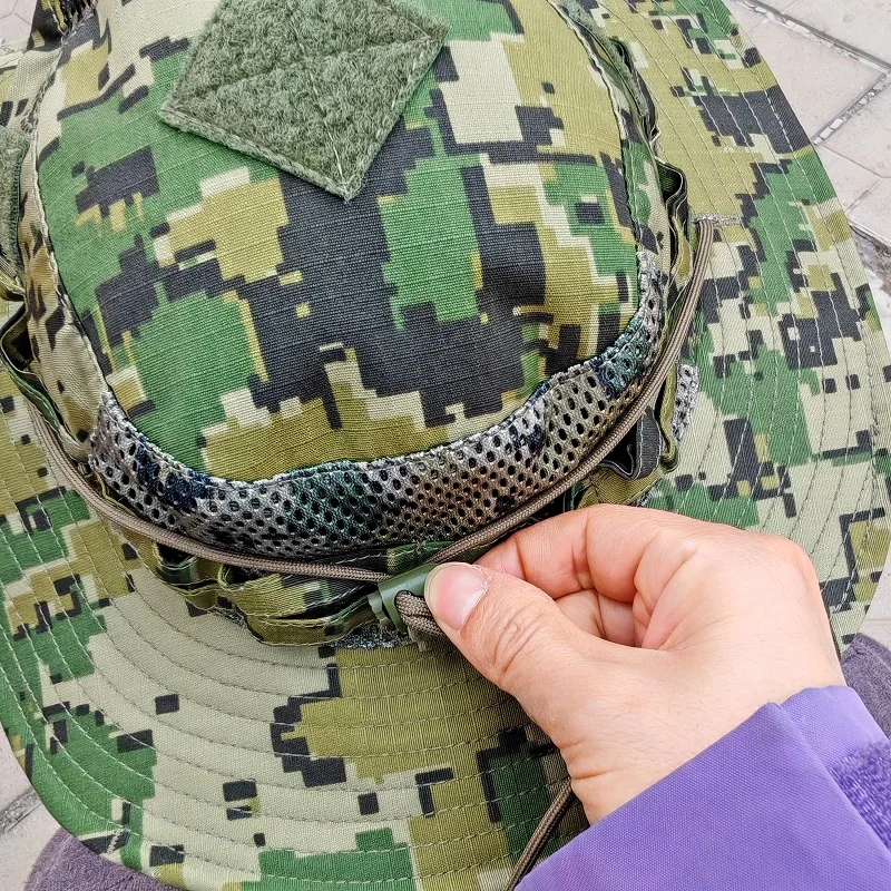 Sombrero táctico algodón con protección solar y cuerda ajustable - imagen 3