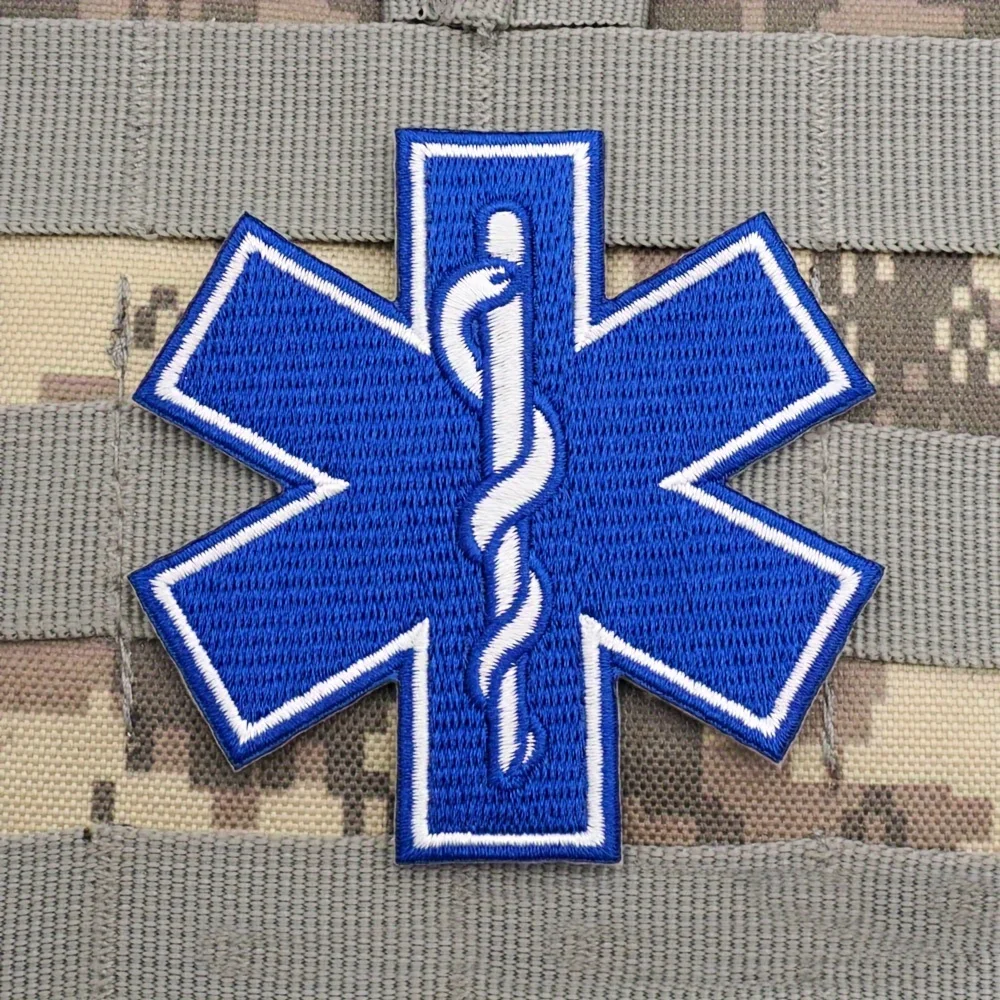 Parche paramédico bordado Star of Life con velcro MOLLE - imagen 4