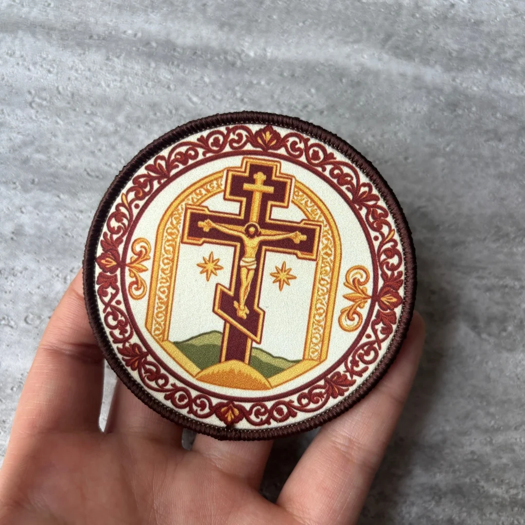 Parche táctico ortodoxo Jesús y Virgen con gancho y bucle - imagen 4
