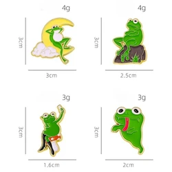 Broche esmaltado rana punk de dibujo animado para solapa
