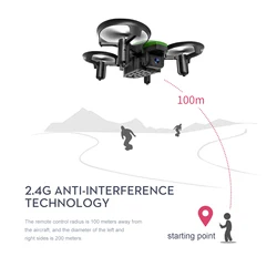GT1 Mini Dron rodante 360° – Cuadricóptero portátil radiocontrol